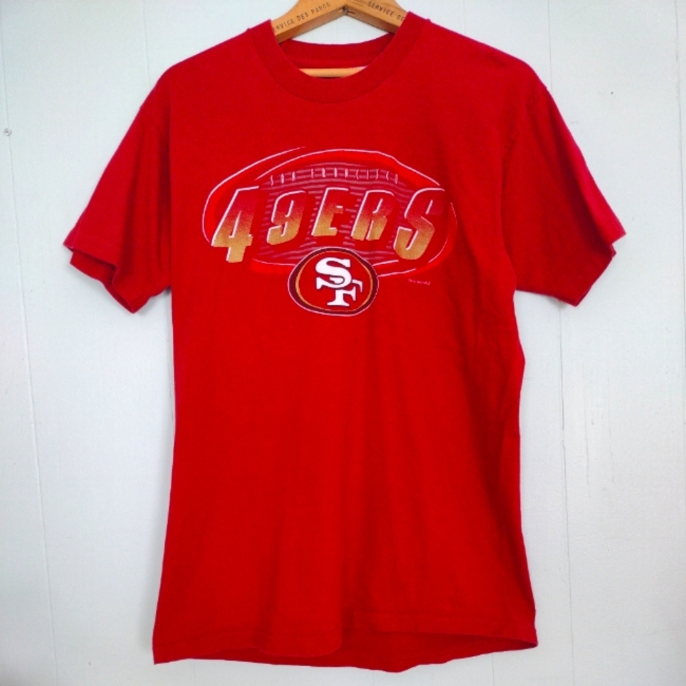 Vintage 49ers T-shirt 1997 90s Tee Large San Francisco CA NFL football Maroon
